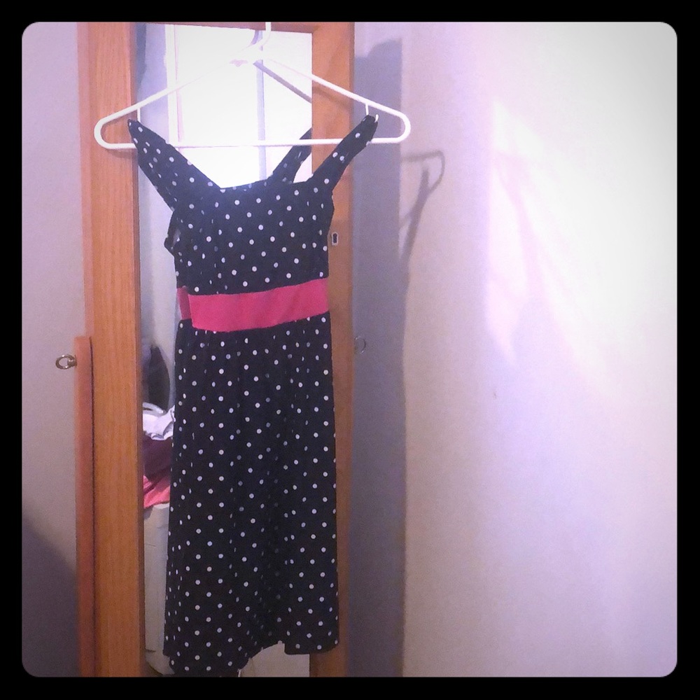 My Michelle black and whit polkadot dress